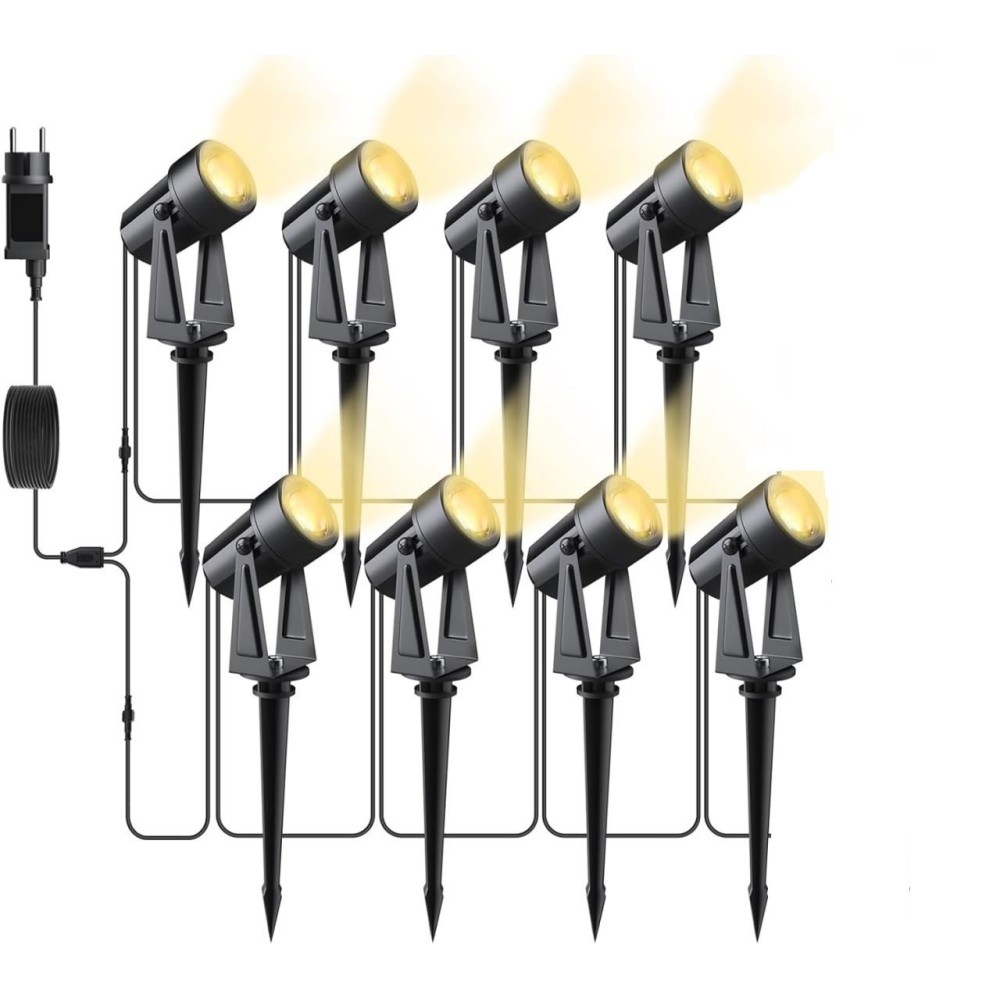 Iluminación de jardín Svater al aire libre, 32 m, 3000 LM, 10x2W, 27V, IP65, 8 PCS.