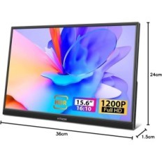 Portable HTNZIR Monitor 16 inches 1920x1200 IPS Light screen with USB-C and HDMI for laptops Console and mobile work