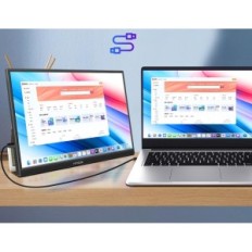 Monitor Htnzir portatile da 16 pollici 1920x1200 Schermo leggero IPS con USB-C e HDMI per laptop console e lavori mobili
