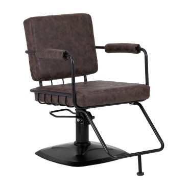 Cadeira de cabeleireiro Gabbiano Katania Loft Old Leather castanho escuro