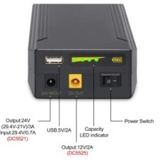 Power Bank Talentcell 24/12/5 V, 82.88 WH, 22400 MAH, after repair