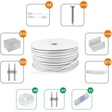 LED-sooja lindi valge 50m IP65 230V veekindel KSibnw LED-lint sisekujunduse ja aedade valguse 3000K jaoks
