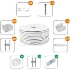 LED θερμικής ταινίας λευκό 50m IP65 230V αδιάβροχο Ksibnw LED ταινία για εσωτερική διακόσμηση και κήπους φως 3000k