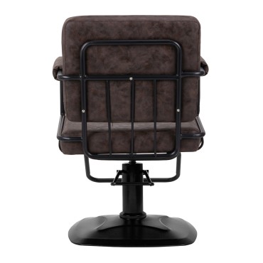Καρέκλα Κομμωτηρίου Gabbiano Katania Loft Old Leather Σκούρο Καφέ — προβολή από πίσω