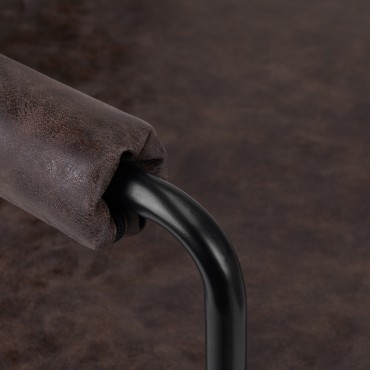 Frizerska stolica Gabbiano Katania Loft Old Leather tamno smeđa — detaljni prikaz naslona za ruke