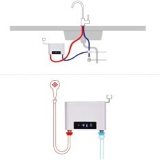 Se utiliza EunewR MMT-TUD265-35 YM-B35X Calentador de agua, 30-52 ° C, 3500 W