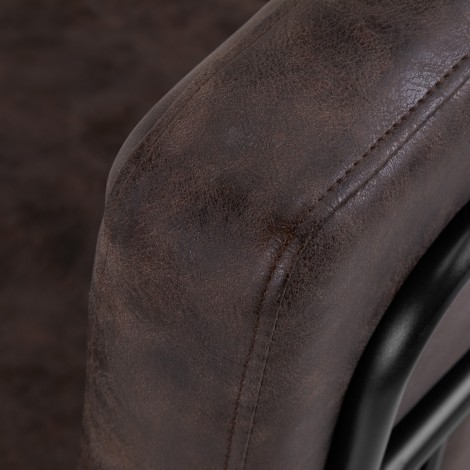 Gabbiano kappersstoel Katania Loft Old Leather donkerbruin — detail armleuning