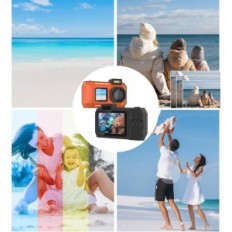 Underwater camera Moreximi 33ft, 4k, 2500mAh, 64 GB, orange