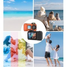 Underwater camera Moreximi 33ft, 4k, 2500mAh, 64 GB, orange