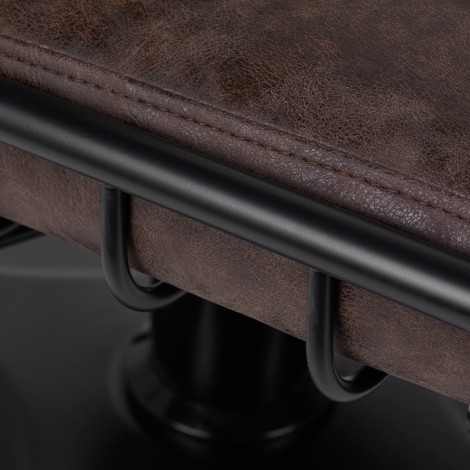 Frizerski stol Gabbiano Katania Loft Old Leather temno rjava — povečava sedeža