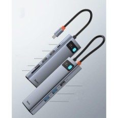 Σταθμός σύνδεσης Baseus BS-OH047, 2 HDMI 4K, 100W, MICROSD Connectors