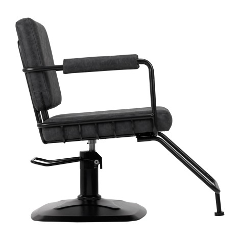 Gabbiano Katania Loft Old Leather kappersstoel zwart — zijaanzicht