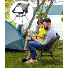 Skládací židle Sportneer, 900d nylon, 2 ks sada, černá