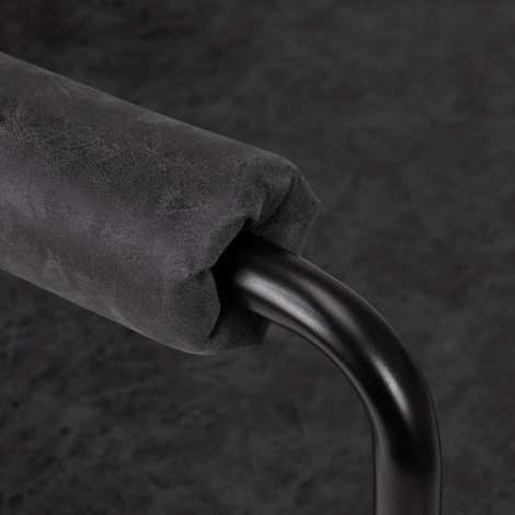 Καρέκλα Κομμωτηρίου Gabbiano Katania Loft Old Leather Μαύρη — κοντινό μπράτσο