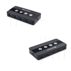 HUB USB Kabel SATTER, 4-PORT, USB 3.0, Sort