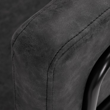 Gabbiano Katania Loft Old Leather hairdressing chair black — close-up of the armrest