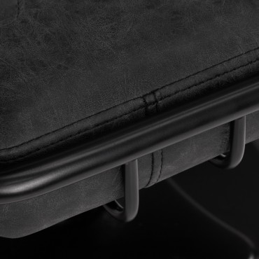 Kadernícke kreslo Gabbiano Katania Loft Old Leather čierne — detail sedadla