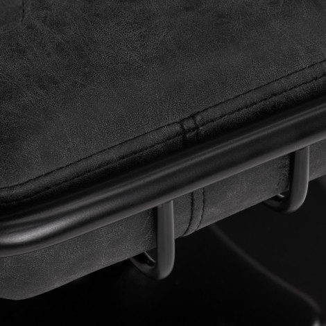 Gabbiano Katania Loft Old Leather Friseurstuhl schwarz — Detailaufnahme Sitz