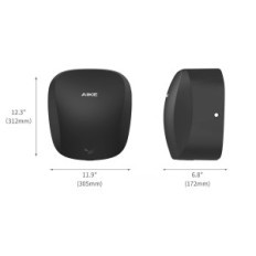 Asciugatrice a mano AIKE 1400W Asciugatrice automatica nera con ventilazione veloce e design moderno