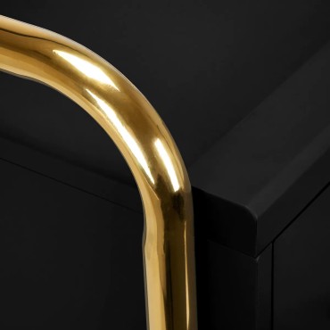 Gabbiano frisörassistent Solo guld – svart — närbild av handtag