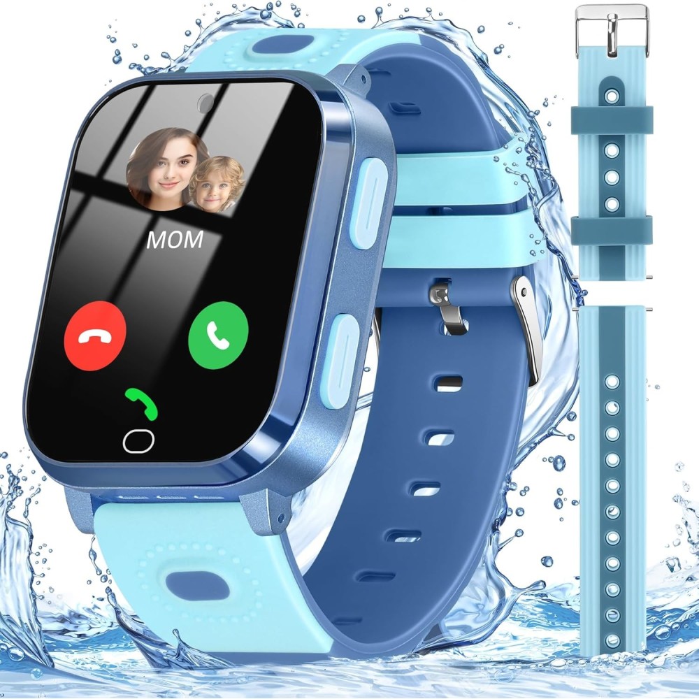 Reloj inteligente Noctiluxia 4G para niños, 500 MB, IP67, GPS, AZUL