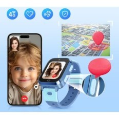 Inteligentny zegarek dziecięcy Noctiluxia 4G, 500 MB, IP67, GPS, niebieski