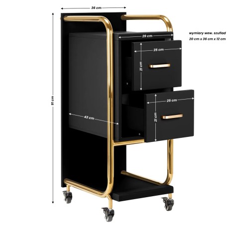 Assistente parrucchiere Gabbiano Solo gold – nero — vista frontale