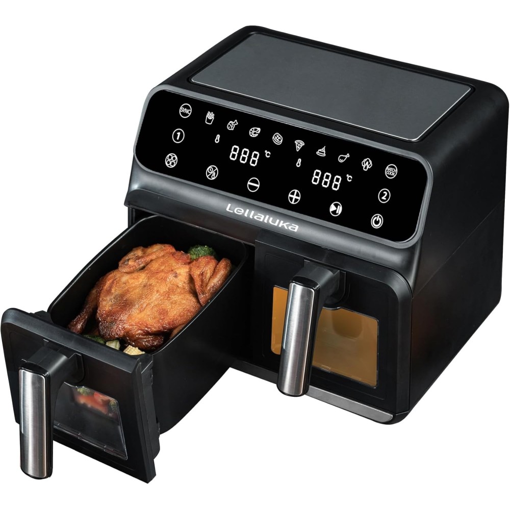 Lellaluka Fryer de duas câmaras, 1700 W, 8 l