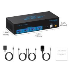 KVM CMSTEEDCD HDMI -kytkin, VP-SW220, 12V, 1 A, USB 3.0
