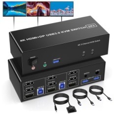 KVM Switch Pro Ride, 2 DisplayPort + HDMI USB 3.0