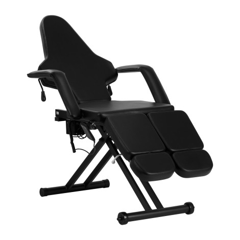 Καρέκλα Τατουάζ Pro Ink 610 Μαύρη με Ηλεκτρική Ρύθμιση Ύψους — προβολή από πλάι