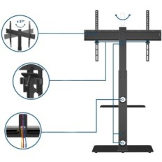 Bontec Fit-2 TV-standaard, 30-70 inch, maximaal 40 kg, max., Zwart