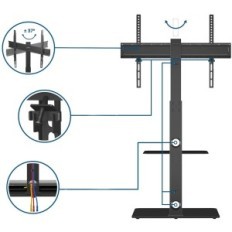 BONTEC FIT-2 TV στάση, 30-70 ίντσες, έως 40 κιλά, μέγ., Μαύρο