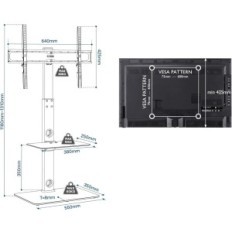 Állj a TV alatt BONTEC FIT2, 30-70 hüvelyk, maximum 40 kg, fekete