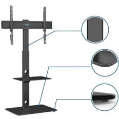 Bontec Fit-2 TV Stand, 30-70 inches, op til 40 kg, max., Sort