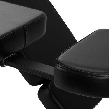 Fauteuil de tatouage Pro Ink 610 noir — gros plan accoudoir
