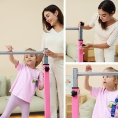 Gymnastic rod Mosebears, pink, non-slip, for children 3-15 years