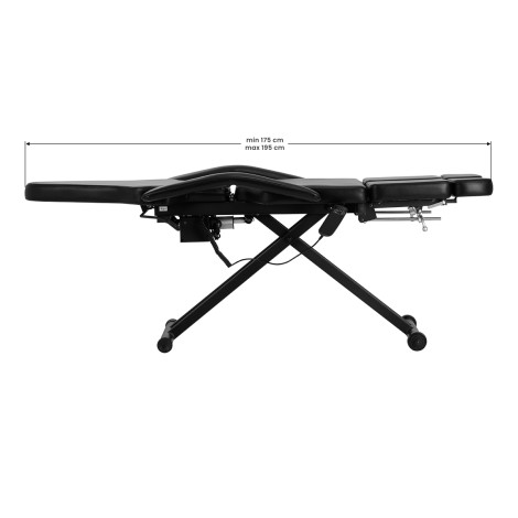 Pro Ink 610 Tattoo-Stuhl Schwarz — Seitenansicht
