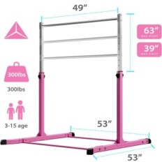 Gymnastische staaf Misesbears, Pink, Antislip, Voor kinderen 3-15 jaar