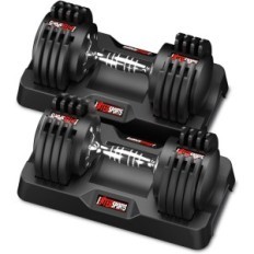 Justerbara hantlar Entersports 12 kg x 2, perfekt för hem, kontor och gym