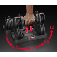 Justerbare håndvægte går ind i 12 kg x 2, perfekt til hjem, kontorer og gym