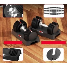 Haltères ajustables Entersports 12 kg x 2, parfait pour la maison, les bureaux et la salle de gym