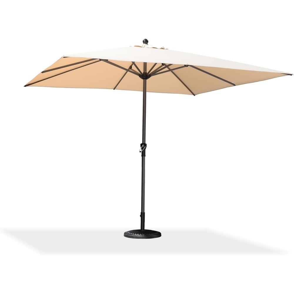 Lila blad aluminium paraply 300x300 cm, med en vev, resistent mot UV, beige