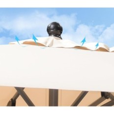 Lila Blatt Aluminium-Regenschirm 300x300 cm, mit einer Kurbel, resistent gegen UV, Beige