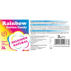 Kolorowa tęczowa wata cukrowa Rainbow Cotton Candy 3L