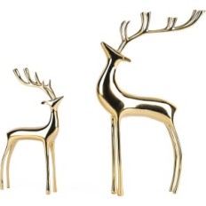 Golden figures of the reindeer of Surim elegant sculptures, a set of 2 pcs.