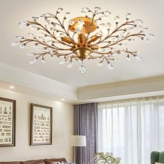 Ganeed Crystal Chandelier, Vintage K9, φώτα οροφής 5-φωτός, χρυσό