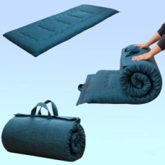 Colchão Futon Maxyoyo, tecido hipoalergênico, 90x190cm, azul