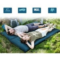 Mattress Futon Maxyoom, hipoalergenska tkanina, 90x190cm, modra