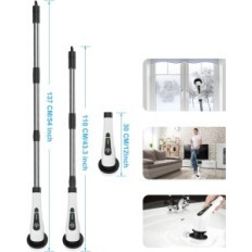 Brosse de nettoyage sans fil Leebein, 8 conseils, blanc, utilisé